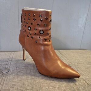 Nine West Brown Eyelet Heeled Boots